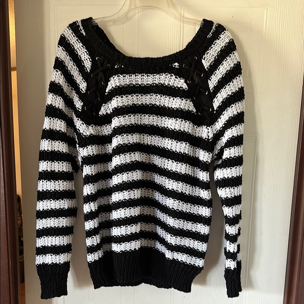 Black and White Striped Sweater